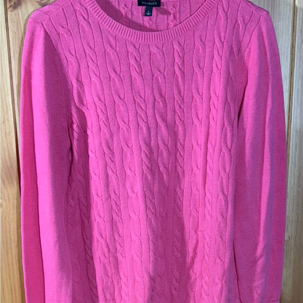 Talbots Lambswool Cable Knit Sweater NWOT. Size Large